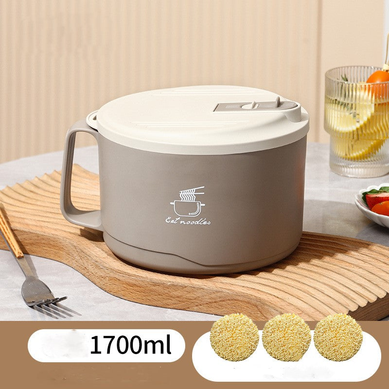 Stainless Steel Noodle Bowl with Handle & Lid (1700ml / 57.5 oz)